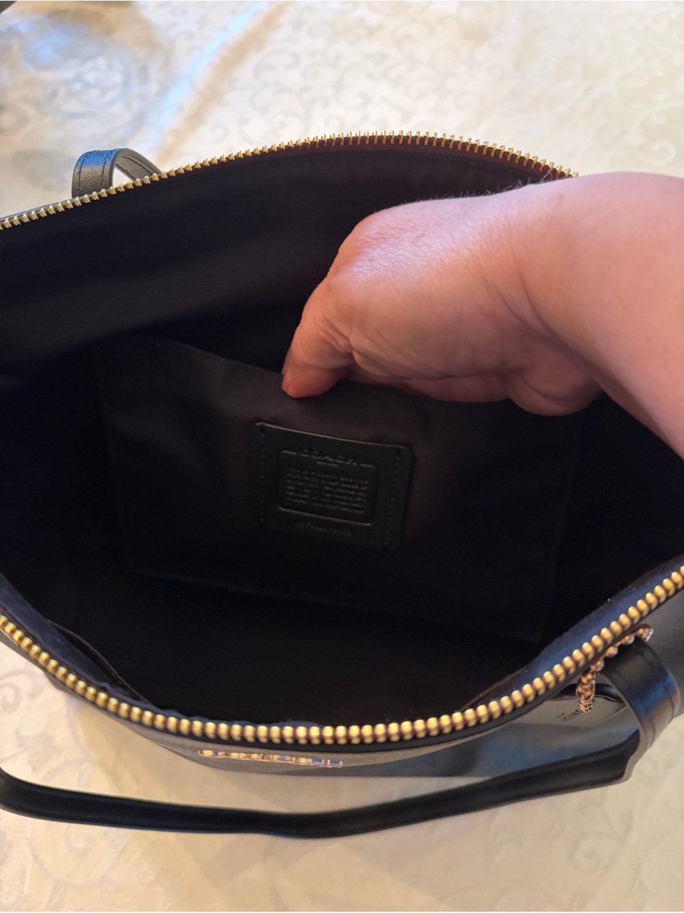 Coach Classic Brown 🤎 and Black 🖤 Signature Tote with Gold Logo and Hardware - Picture 7 of 13